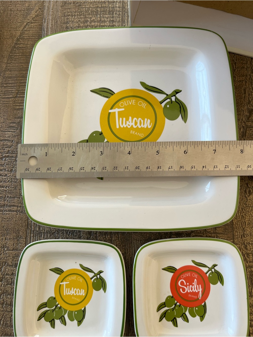 Rosanna Tuscan Green Olive Ceramic Appetizer plate Set - 5-Piece - Picture 8 of 9